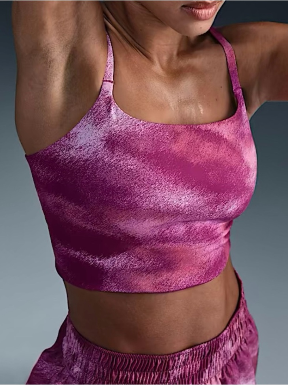 Nike One Convertible Women's Printed Sports Bra FZ6754-518 Hot Fuchsia Size M